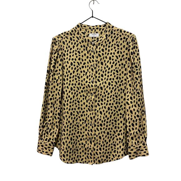 UNTUCKit Long Sleeve Leopard Print Top Women's Size 4 - Picture 1 of 9